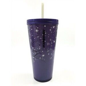 Starbucks Tumbler Purple Eyes Glow In The Dark Tree Fall 2022 Halloween Cup 24oz